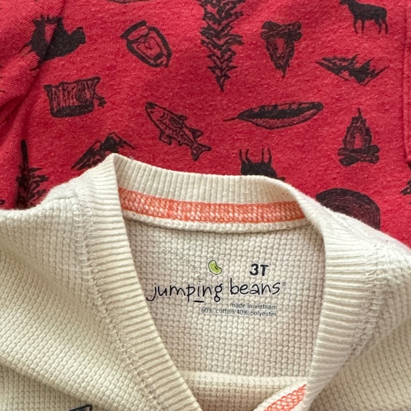 Little Boys Long Sleeve Shirt Bundle - Striped Green, White, Red, Beige - Picture 3 of 12